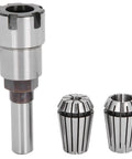 High Performance 3Pcs Collet Chuck Set Milling Cutter Holder CNC Lathe Tool Durable High Speed Steel shown from the front with varying sizes.