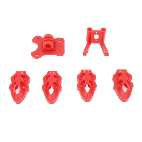 Red 3D Printed RC FPV Drone Mounting Base Kit With Motor Camera And Antenna Mounts For 5 To 10 Inch Quadcopter Frames