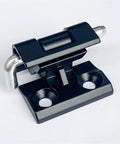 Tough As Nails Zinc Alloy Sliding Latch Lock With Hidden Spring Catch Built Like A Tank For Electrical Cabinets Or Heavy Entryway Doors Smooth Operating Gate Hardware. Black zinc sliding latch lock with polished chrome pin.