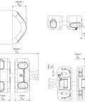 Technical diagram of MagnaLatch Magnetic Gate Latch for metal wood vinyl fence gates does not lock self latching