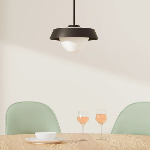 Dope Black Pendant Light Fixture With Frosted Glass Shade Modern 15 Inch Large Pendant Lighting For Kitchen Island