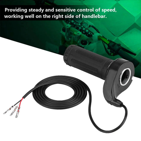 Seven Eighths Inch Full Twist Throttle For E Bikes And Electric Scooters Universal Three Wire Speed Control Accelerator Handle Grip For 24V 36V 48V 72V Bicycles Pocket Bikes Mini Chopper And Go Karts