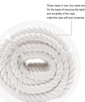 Heavy Duty Nylon Twisted Rope Three Quarter Inch White Pull Cord 100 Ft Tough Weather Resistant shown coiled in packaging.