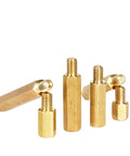 35 Piece Hex Brass Standoff Spacer Kit With Dual Threaded Ends For PCBs And Electronics Chassis Mounting Gear Up Your DIY Projects With Brass Standoffs And Spacers For Quick Easy Reliable Builds. Brass hex PCB standoffs shown in varied lengths