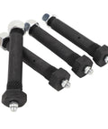 Greaseable Spring Shackle Bolts For Trailer Axles 9 By 16 Inch 3 In 6 Pack With Lock Nuts And Knurled Shoulder Built Tough For 2000 3500 5200 6000 7000 Lb Class Double Eye Slipper Springs Steel Construction, black steel bolts with zerk fittings