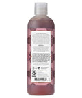 Back label of Patchouli Buriti Body Wash With Aloe Vera And Rosehip Seed Oil for Hydration, 13 oz bottle with ingredient details.