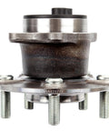 Rear Wheel Hub And Bearing Assembly 512394 Direct Fit For Mitsubishi Lancer 2008 2017 And Outlander 2008 2013 Plus Outlander Sport 2011 2012 With ABS Two Piece OE Quality Replacement Ready To Roll. Front view of product showing bolts and structure.