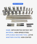 Keyway Broach Set In Fitted Box With 30 Pcs Includes 5 Broaches 18 Collared Bushings 7 Gaskets Push Type Keyway Broaches