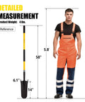 Heavy Duty Digging Shovel With Fiberglass Handle 58 Inch Length For Quick Dirt Penetration High Carbon Steel Blade next to man