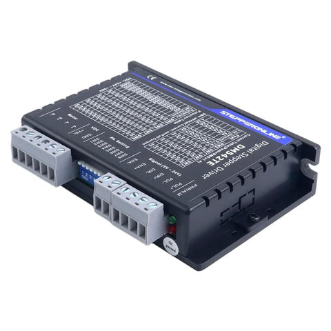 StepperOnline TE Series digital stepper driver module with dual terminal blocks, 24-50VDC, 1.0-4.2A