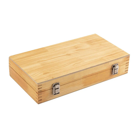 Wooden case for Pro Grade Keyway Broach Set For Lathe 18 Pcs HSS Includes Sizes 1 8th Inch B 3 16th Inch B 1 4th Inch C And 3 8th Inch C