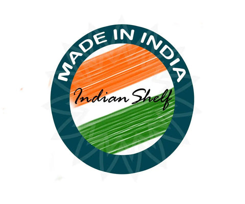 Indian Shelf logo with tricolor design from Made in India badge