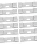 12 Piece White Metal Vertical Blind Repair Tabs Heavy Duty Replacement Clips For Window Shades arranged in a grid layout.