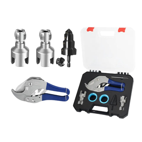 Heavy Duty Hexagonal Water Pipe Inner Hole Opener And Threader Tool For Electric Drill Repairs set with steel pipe fittings.