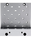 Front view of Amazon Accusize 6x6x4 inch steel precision angle plate with hole grid and base mounting holes