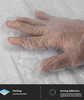 Hand demonstrating strong adhesive on 20 Pack 115 Sq Ft 3D Faux Brick Panels Peel And Stick White Wall Decor For DIY Friendly Renovation.