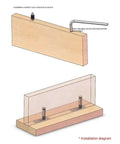 Installation diagram of Two In One Invisible Connectors Set For Cabinets And Bookshelves White 100 Piece Durable Metal Hardware.