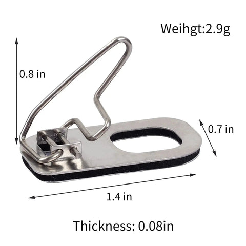 Close-up of Three Piece Archery Arrow Rest For Recurve Bow With Durable Wire Design, dimensions shown, high strength steel