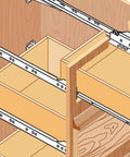 Pack Of Two White Drawer Slide Rear Socket Brackets Euro Cabinet Replacement Hardware With Slick Adjustability Heavy Duty Mounts for easy installation.