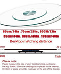 20 Inch Lazy Susan Turntable With Tempered Glass Transparent Rotating Serving Tray size options diagram for dining table