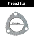 Exhaust flange gasket, 2.5 in, 3-bolt pattern, high-temperature graphite for automotive use
