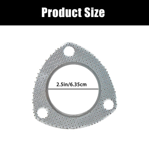 Exhaust flange gasket, 2.5 in, 3-bolt pattern, high-temperature graphite for automotive use