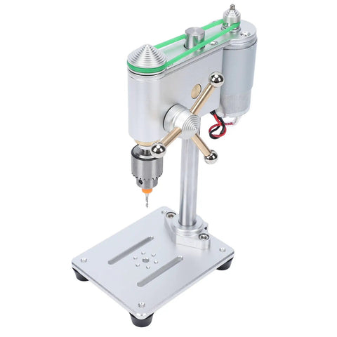 Compact Mini Benchtop Drill Press With Precise Variable Speed Control Up To 8000 Rpm And 0.3-4Mm Jt0 Chuck on aluminum base for detailed jewelry making.