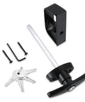 Heavy Duty Shed Door Latch Kit With T Handle And D Handle For 4.5 Inch Thick Doors, 4.5 And 5.5 Inch Stem, Black Powder Coated Finish, Includes 4 Keys, Screws And Allen Wrench, Barn Storage Door Lock Set black shed door latch kit with keys and screws