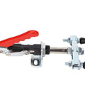 Heavy Duty Push Pull Toggle Clamp With 450kg Clamping Force And 38mm Stroke In High Carbon Steel Built To Last Quick Install Elbow Joint Design Perfect For Welding Fabrication Jigs And Workbench Fixtures mounted to fixture