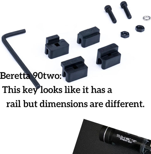 Universal Key Adapter Kit For TLR 1 And TLR 2 Rails 69260 Replacement Parts Easy Drop In Mount Keys with screws and hex key