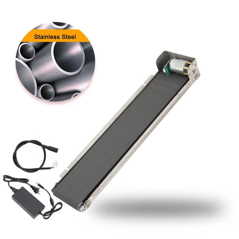 Image of Stainless Steel Desktop Conveyor Belt System For Small Assembly Lines 460Mm X 85Mm 3.5 To 5 Kg Load Copper Motor 110V 220V With Power 35 RPM