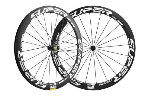 Ultralight 50mm Carbon Wheelset 700C Clincher UD Matte U Shape Crack White Finish for a Fast Smooth Ride