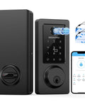 Keyless Fingerprint Door Lock With 6 Ways To Unlock For Front Door No Key Hassle High Tech Smart Deadbolt Anti Peeping IP65