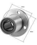 LM20UU Round Flange Linear Bearing Ball Bearing With 20mm Bore, 32mm Outer Diameter, 42mm Length, Sealed On Both Sides, chromium steel