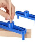 Bulletproof Center Finder And Scriber Tool Set For Woodworking Marking Gauge Positioning Ruler Solid ABS construction with blue marking aids.