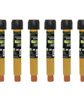 Six EZ-Ject A/C dye cartridges, 0.5 oz each, universal ester, yellow liquid, Amazon brand