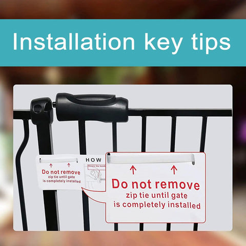Installation tips for Extra Wide Baby Gate Pressure Mounted With Extensions For Indoor Use Safe Pet Gate Black Metal