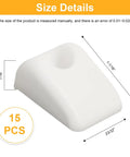 15 Piece Plastic Cabinet Drawer Slide Bumpers And Screws Slick Furniture Glides Smooth Drawer Spacers For Pantry Roll Out Shelves Hassle Free Noise Dampening Home Hardware Kit size detail of white plastic bumper with dimensions