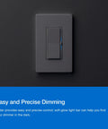 Caseta Smart Dimmer Switch Starter Kit With Smart Hub, Pico Remote, And No Neutral Wire Required shown in off position