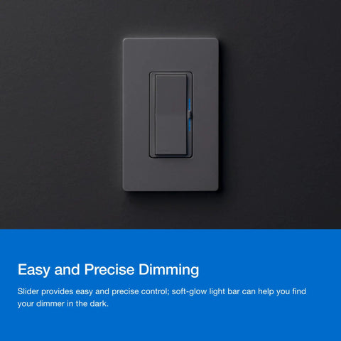Caseta Smart Dimmer Switch Starter Kit With Smart Hub, Pico Remote, And No Neutral Wire Required shown in off position