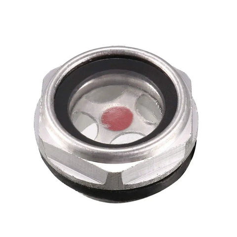 Front view of Oil Liquid Level Gauge Sight Glass G1/2 Male Threaded Aluminum Alloy Air Compressor Fittings With O Ring