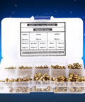 650-Piece Brass Eyelets And Rivets Buttonhole Kit For Shoes, Hats, Shirts, Belts, Backpacks, And Jackets box