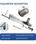 Heavy Duty Reciprocating Linear Actuator 12 Volt 24 Volt Dc Motor 6 To 20 Cm Stroke Push Rod full view with mounting details.