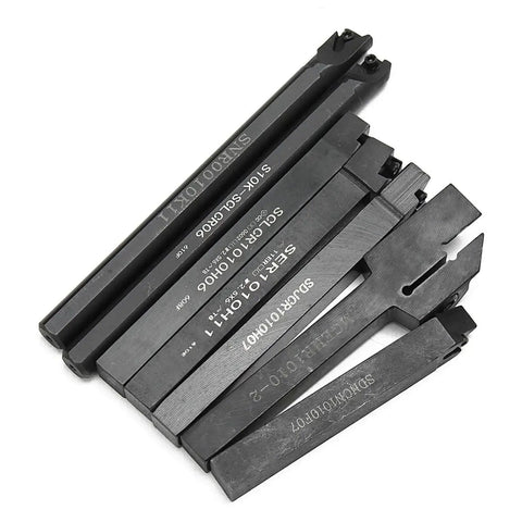 CNC Lathe Tool Holder CLCR 10mm Boring Bar Set With 7 Carbide Inserts And 7 Wrenches For Turning DZ17 Pro Grade Heavy Duty Kit