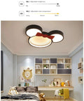 Cartoon Mouse Head Acrylic Dimmable LED Ceiling Light for Kids Rooms Modern Flush Mount Fixture with Stepless Dimming Eye Protection