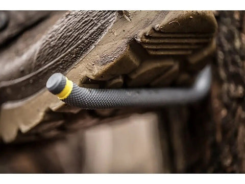 Grippy Heavy Duty Self Tapping Slip Resistant Tree Step with Knurling Pattern Mega Step Screw Mount in use outdoors