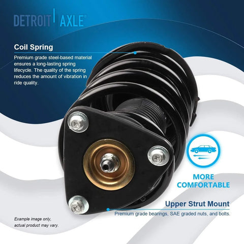 Close-up of front suspension coil spring for Ford Focus 2012 2013 showing premium steel and upper strut mount