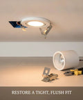 Silver PP Plastic Downlight Spring Clips for Recessed Lighting Trim Retention holding light trim in place against the ceiling.