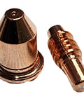 Close-up of copper electrodes from Killer Thirteen Piece Plasma Cutter Consumables Set For Harbor Freight Titanium Forty Five Amp Plasma Cutters Including Models Five Six Two Five Five Five Nine One Eight Two Five Nine One Eight Two And Five Six Eight One One With Five Electrodes Five.