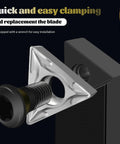 Close-up of Five Sets Of One Quarter Inch Carbide Lathe Tool Bits For Indexable Turning Metal Lathe Tools assembly